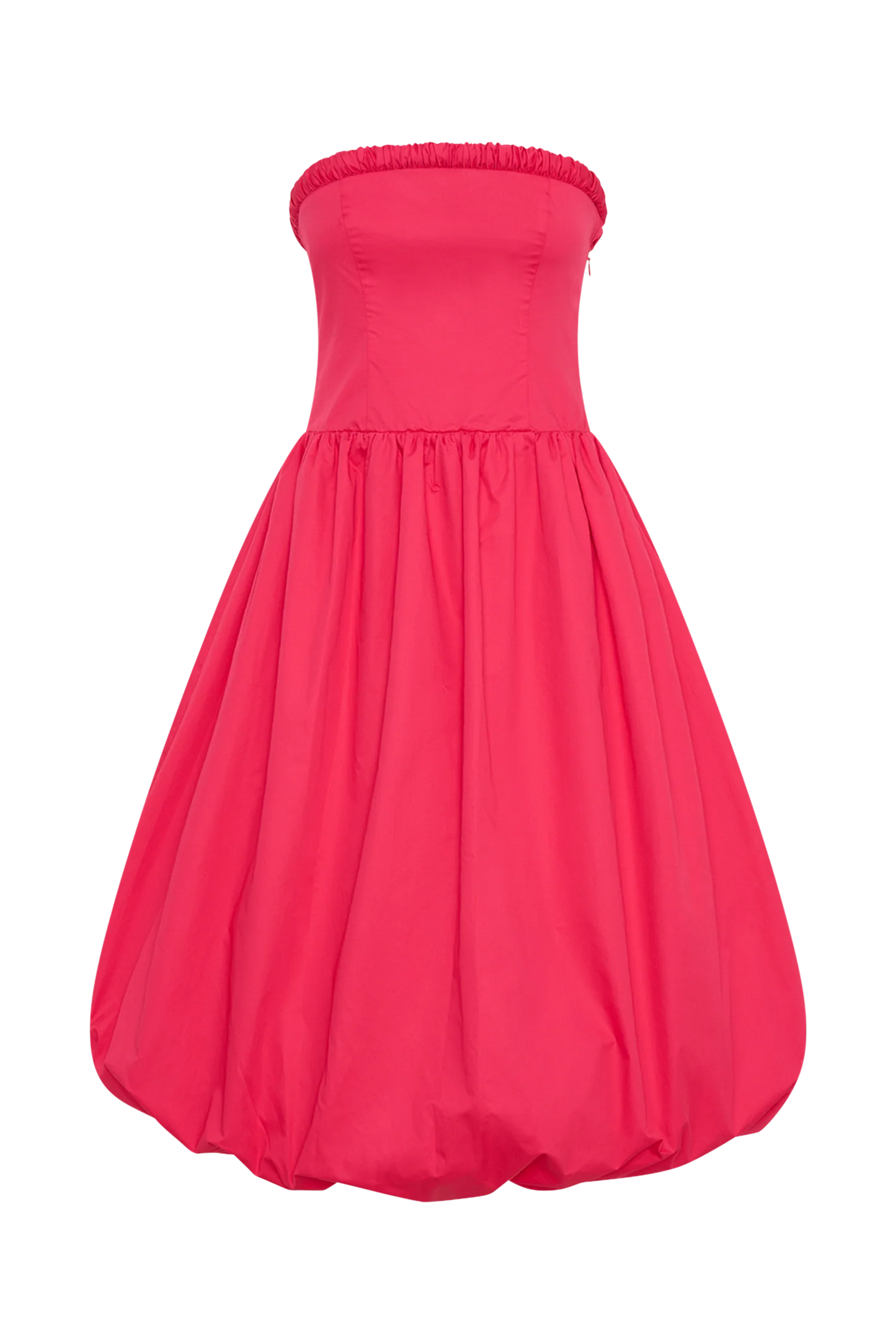 Dulce Puff Midi Dress - Raspberry