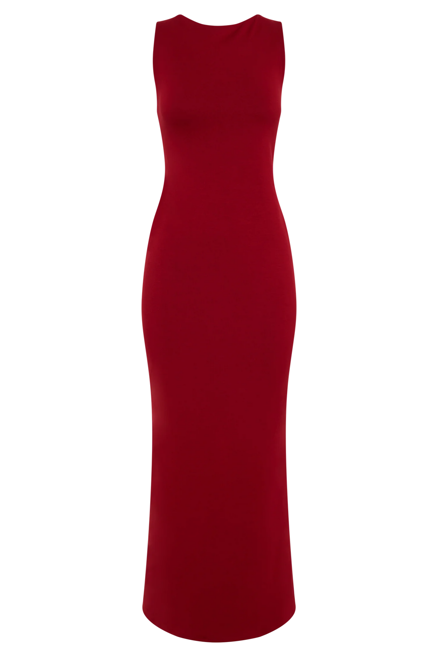 Catelyn Asymmetrical Scuba Jersey Midi Dress - Ruby