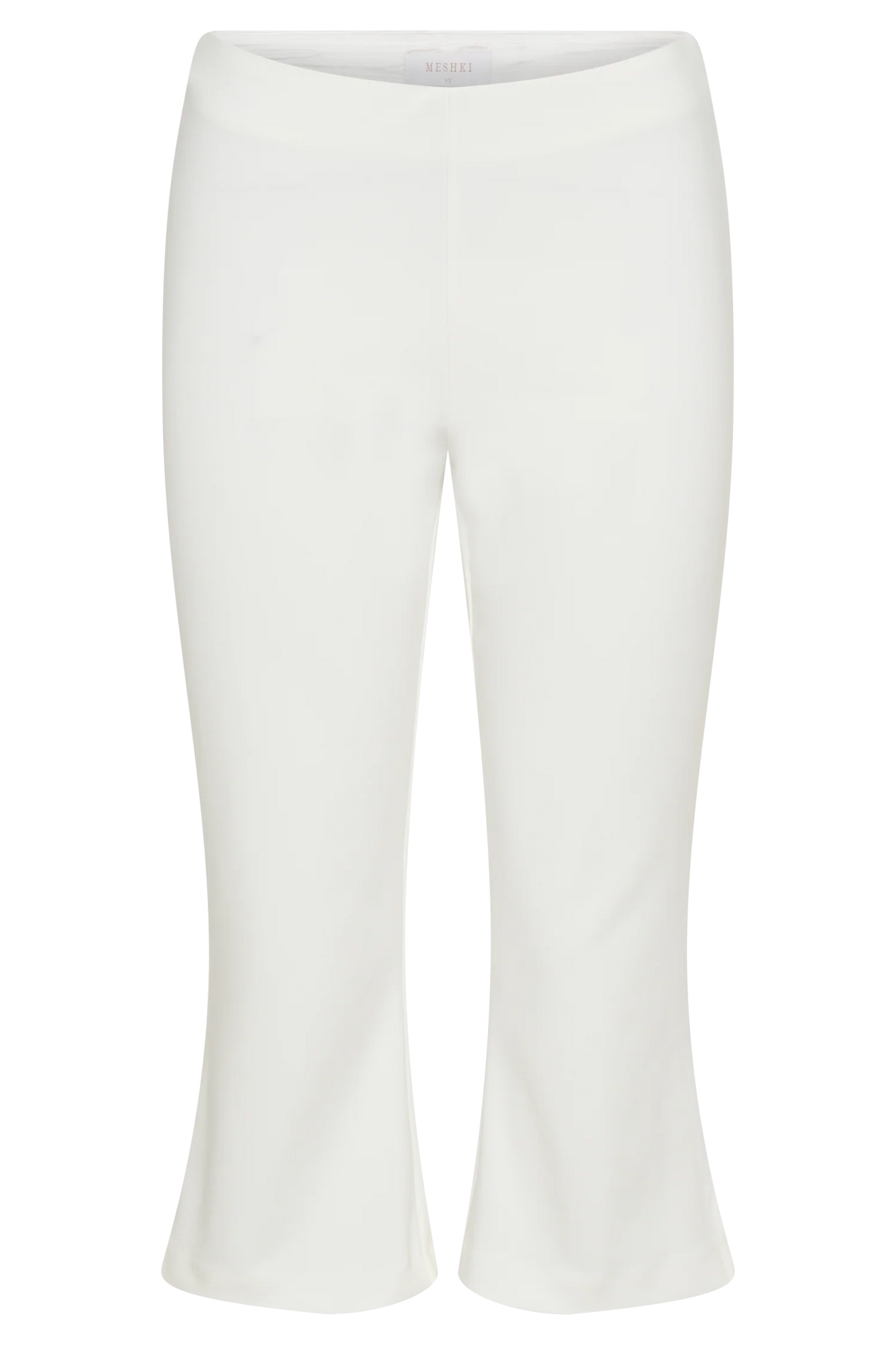 Layla Flared Crepe Capri Pants - White