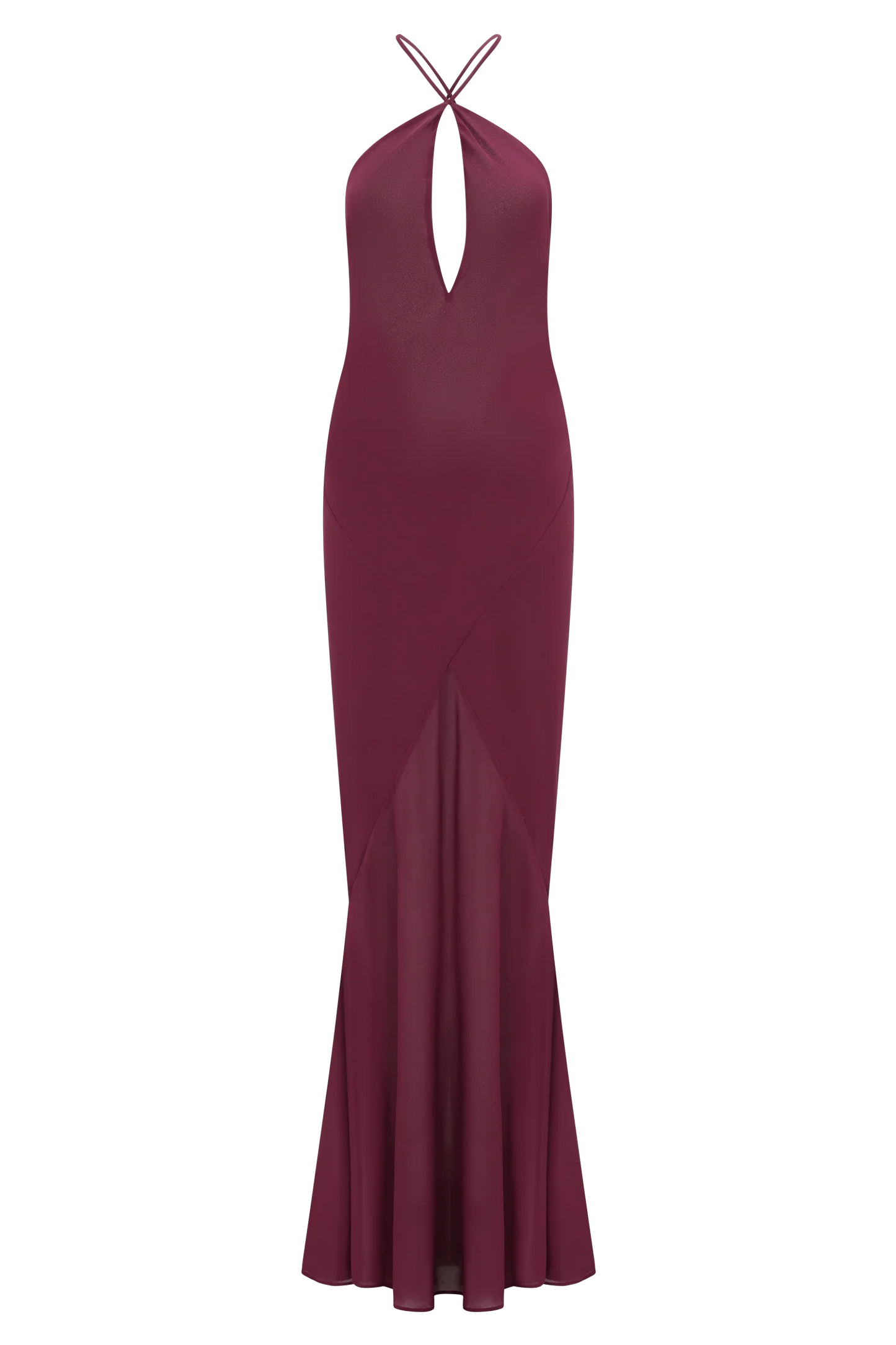 Nerea Slip Halter Maxi Dress - Cherry Red