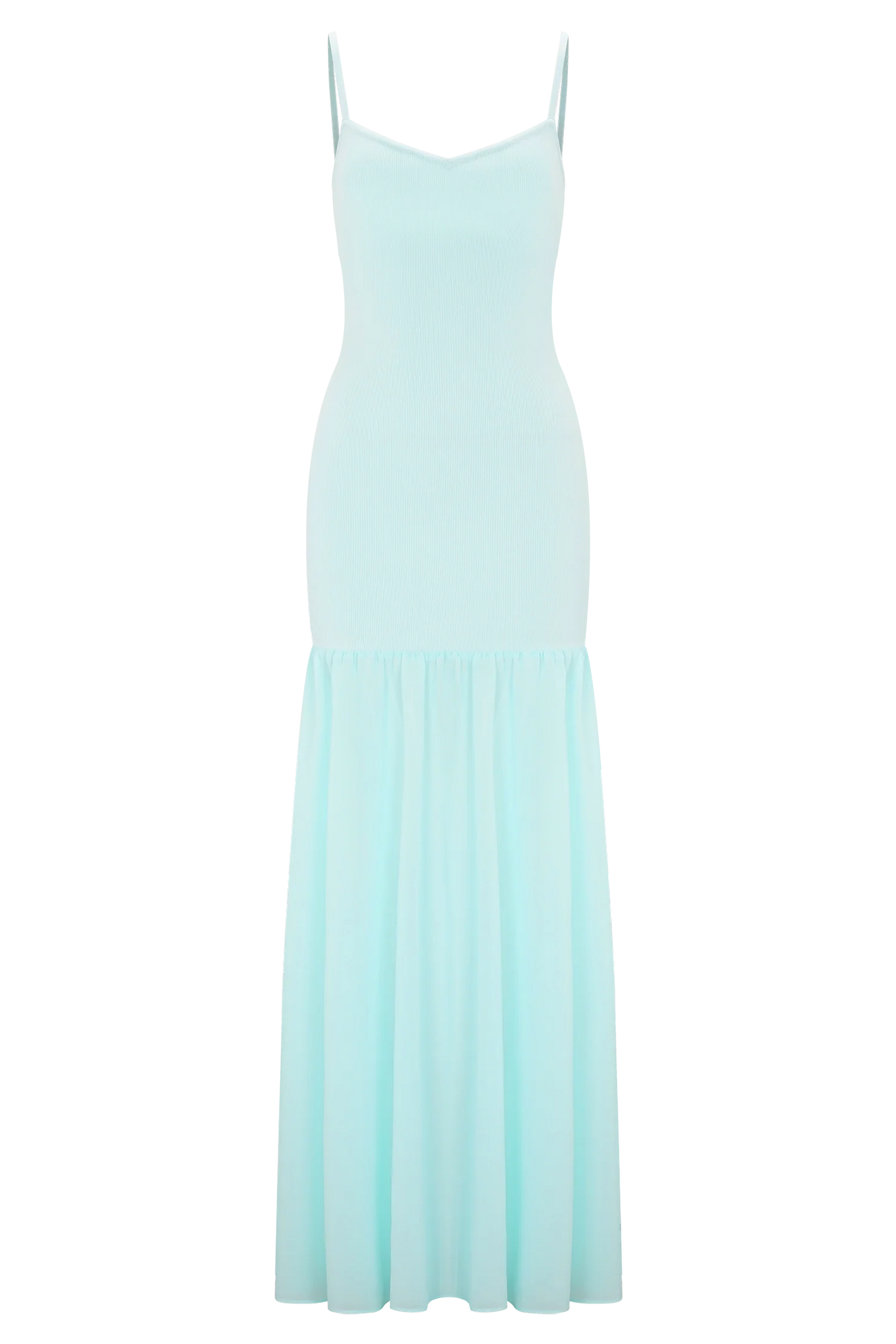 Deanne Bandage And Chiffon Knit Maxi Dress - Blue