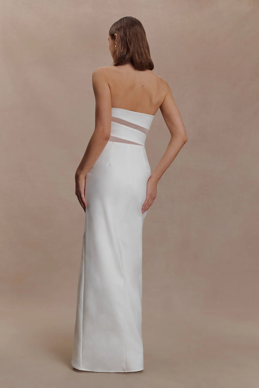 Paulina Cut Out Strapless Maxi Dress - White